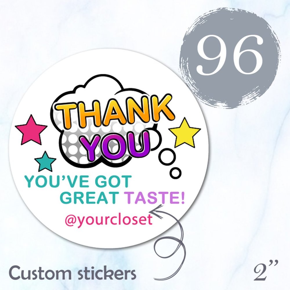 96 Thank You Stickers